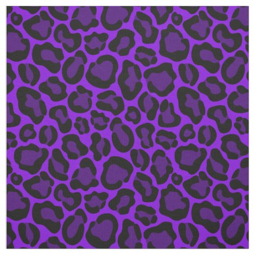 Purples and Black Leopard Animal Print Fabric