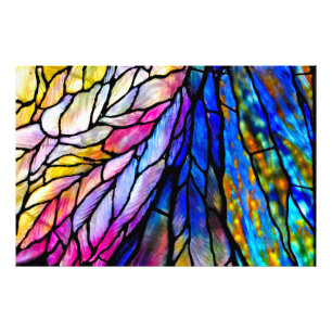 Purples and Blues Stained Glass Photo Print
