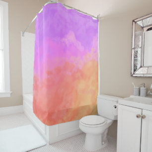 Purples and Oranges Abstract Clouds Shower Curtain
