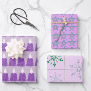 purples christmas funny wrapping paper sheets
