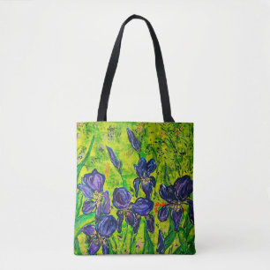 Purples & Greens Tote Bag Irises