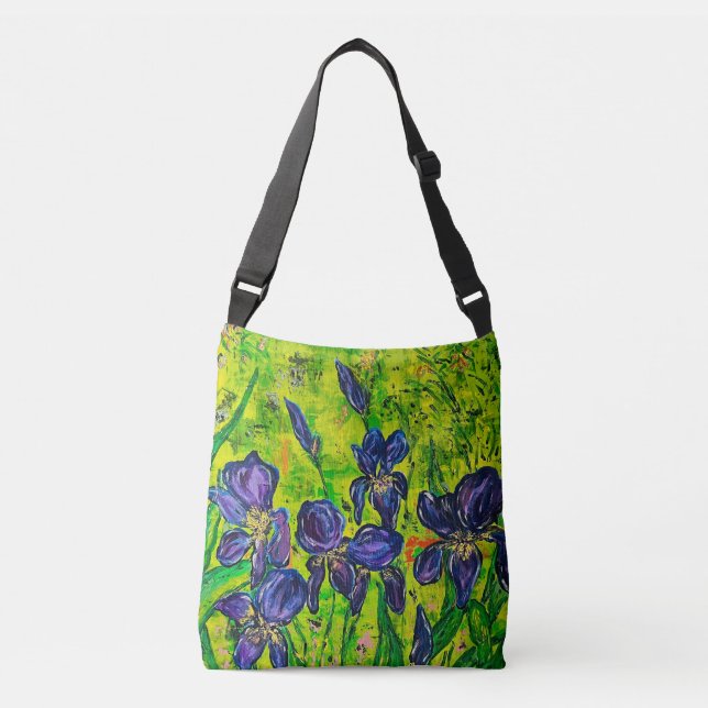 Purples & Greens Tote Bag Irises (Front)