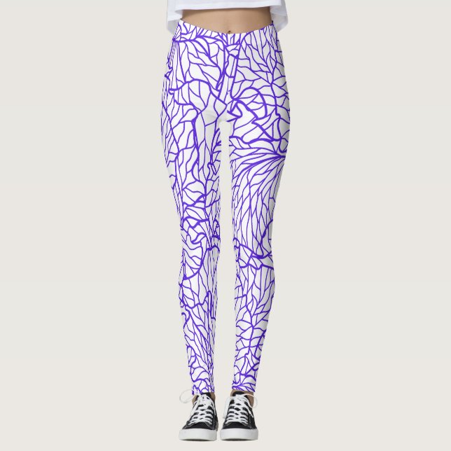 Purple's Lines Patton  Leggings (Front)
