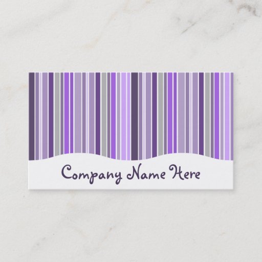 Customizable purples : striped curtain business cards