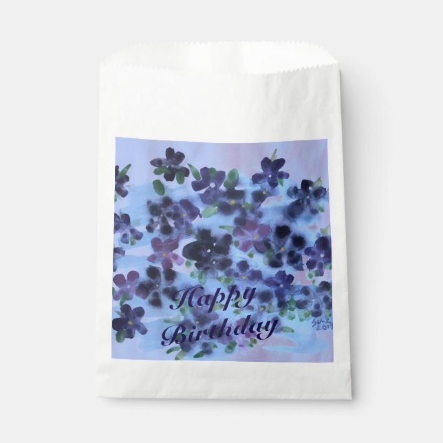Purples With Navy Blue Favor Bag (Front)