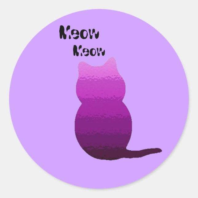 purpleshadeglass, Meow, Meow Classic Round Sticker (Front)