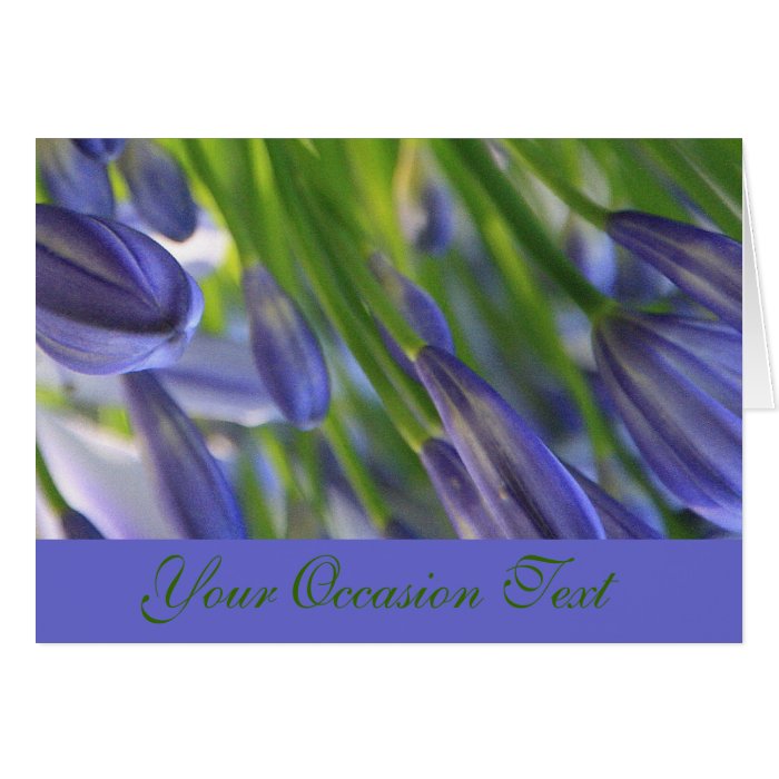 Purplish Blue Floral / All Occasion Greeting Card