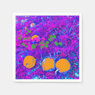 Purplish Pumpkin Field in Pop Art Style Napkins