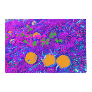 Purplish Pumpkin Field in Pop Art Style Placemat