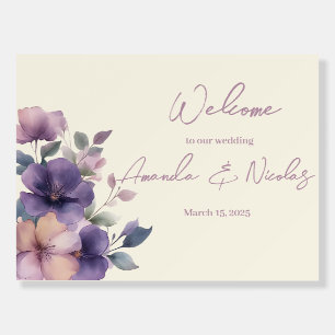 Purply pink flowers on Wedding Foam Board