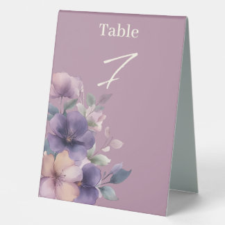Purply pink wedding Table Tent Sign