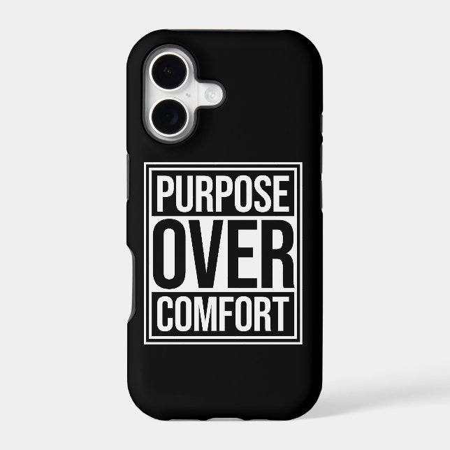 Purpose Over Comfort Motivation Mindset Growth iPhone Case (Back)