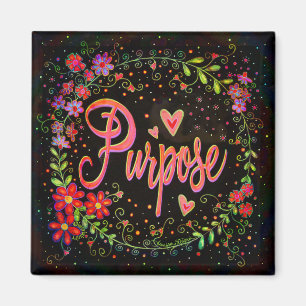 Purpose Pretty Fun Colorful Floral Inspirivity Magnet