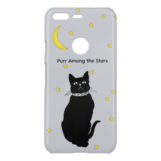 Purr Among the Stars Black Cat iPhone Case (Back)