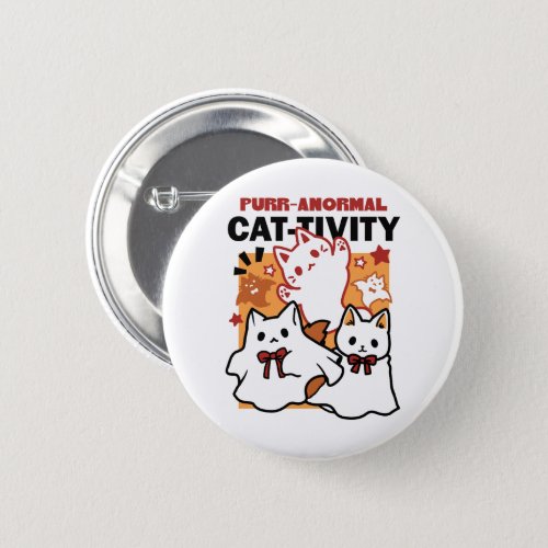 Purr_anormal Cat_tivity Cute Halloween Cat Design Button