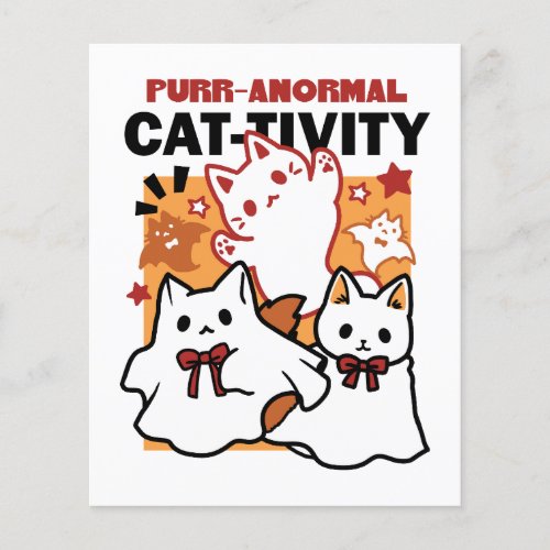 Purr_anormal Cat_tivity Cute Halloween Cat Design Flyer