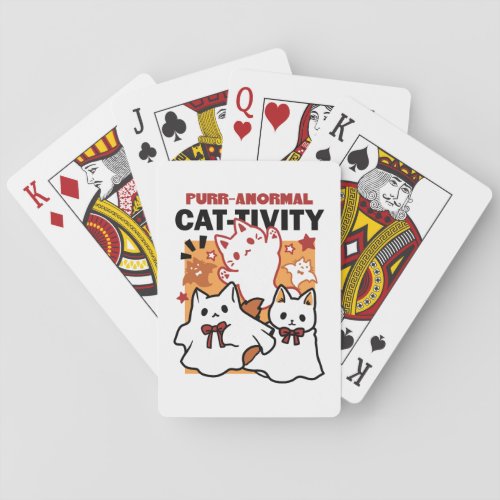 Purr_anormal Cat_tivity Cute Halloween Cat Design Poker Cards