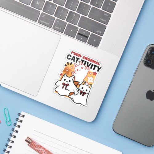 Purr_anormal Cat_tivity Cute Halloween Cat Design Sticker