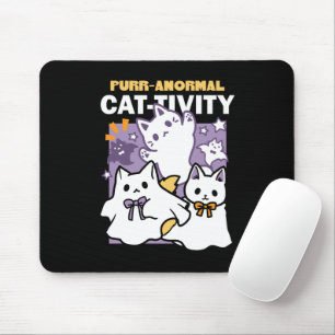 Purr-anormal Cat-tivity - Halloween Cat Design Mouse Pad