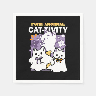 Purr-anormal Cat-tivity - Halloween Cat Design Napkins