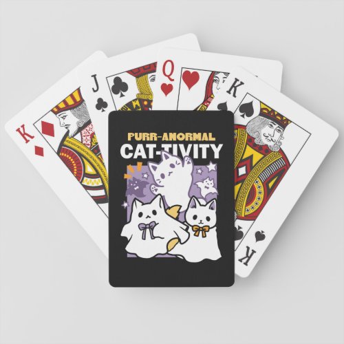 Purr_anormal Cat_tivity _ Halloween Cat Design Poker Cards