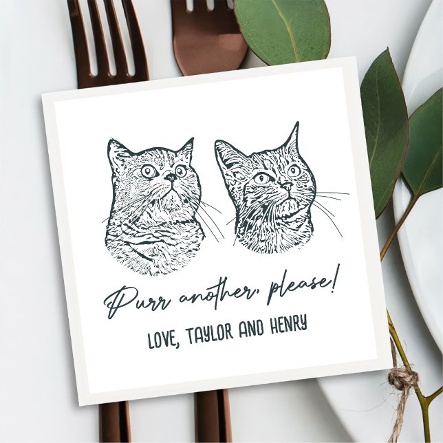 Purr Another Please Customized Pet Wedding Napkins (Creator Uploaded)