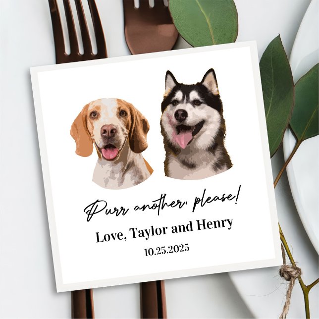 Purr Another Please Customized Pet Wedding Napkins (Creator Uploaded)