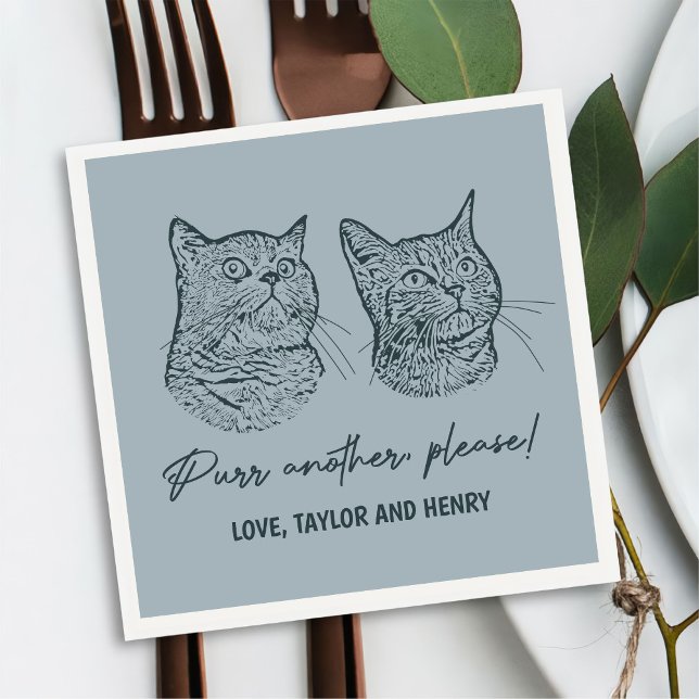 Purr Another Please Customized Pet Wedding Napkins (Creator Uploaded)