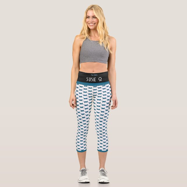 PURR BABY "BLACK" CUSTOM HIGH-WAISTED CAPRI PANTS (Front)