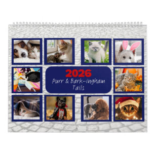 'Purr & Bark-ingham Tails' Pet Custom Calendar