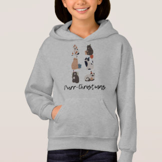 Purr-Christmas Cats | Cute Funny Holiday Cat Lover Hoodie