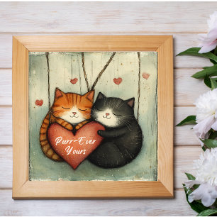 Purr-Ever Yours Kitty Cat Cuddles Poster Wall Art