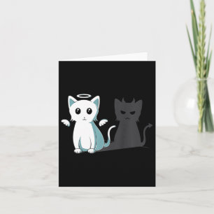 Purr Evil Devil Cat Happy Halloween Cat Angel Devi Card