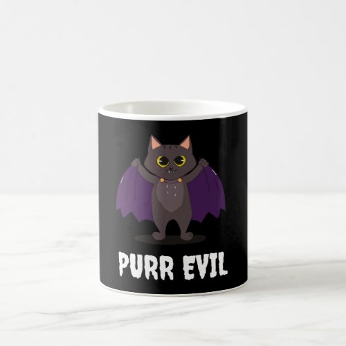 Purr Evil Funny Halloween Cat Vampire Cat Bat Cat Coffee Mug