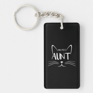 Purr-Fect Aunt Perfect Auntie Cat Kitty Lover Keychain