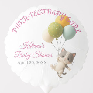 Purr-fect Baby Girl Kitten Baby Shower Balloon