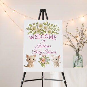 Purr-fect Baby Girl Kitten Baby Shower Foam Board