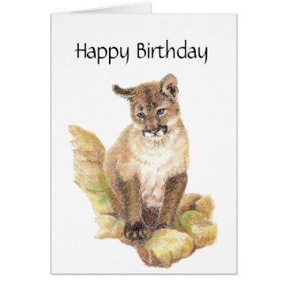 Cougar Birthday Cards, Cougar Birthday Card Templates, Postage ...