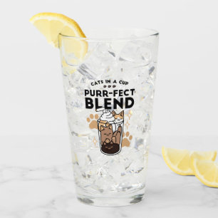 Purr-fect Blend: Cat and Coffee Art for Pet Lovers Glass