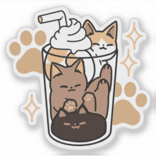 Purr-fect Blend: Cat and Coffee Art for Pet Lovers Sticker