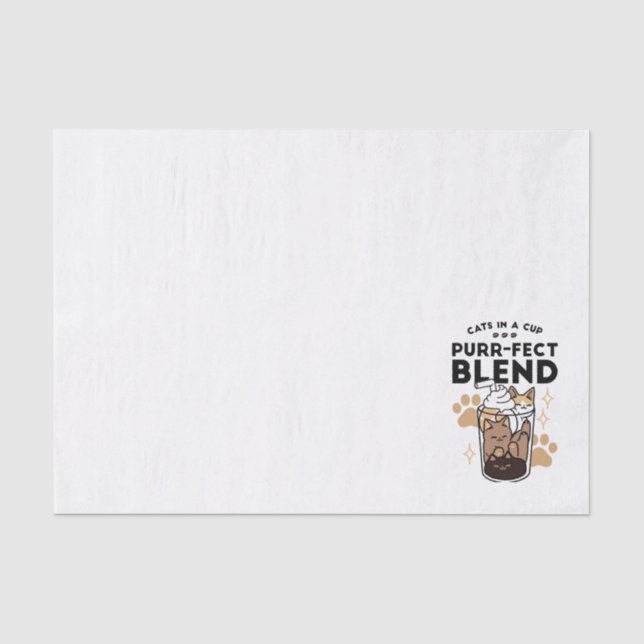 Purr-fect Blend: Cat and Coffee Art for Pet Lovers Tissue Paper (Front)