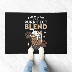 Purr-fect Blend: Coffee Design for Cat & Coffee Doormat
