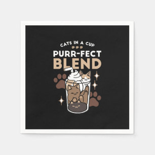 Purr-fect Blend: Coffee Design for Cat & Coffee Napkins