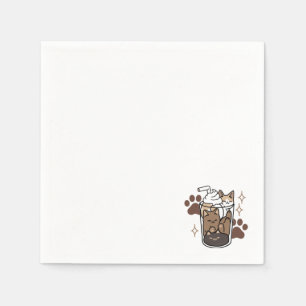 Purr-fect Blend: Coffee Design for Cat & Coffee Napkins