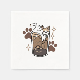 Purr-fect Blend: Coffee Design for Cat & Coffee Napkins