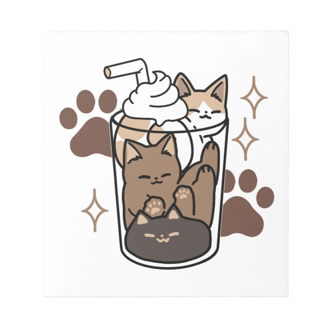 Purr-fect Blend: Coffee Design for Cat & Coffee Notepad (Front)