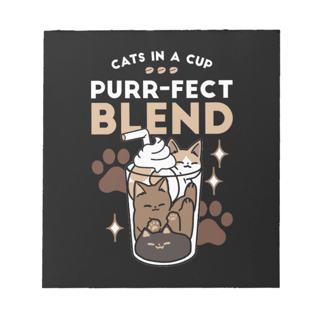 Purr-fect Blend: Coffee Design for Cat & Coffee Notepad (Front)