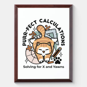 Purr-fect Calculations – Funny Math Cat Design Award Plaque