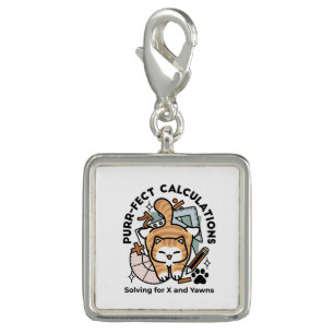 Purr-fect Calculations – Funny Math Cat Design Charm