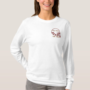 Purr-fect Cat Mom Embroidered Long Sleeve T-Shirt